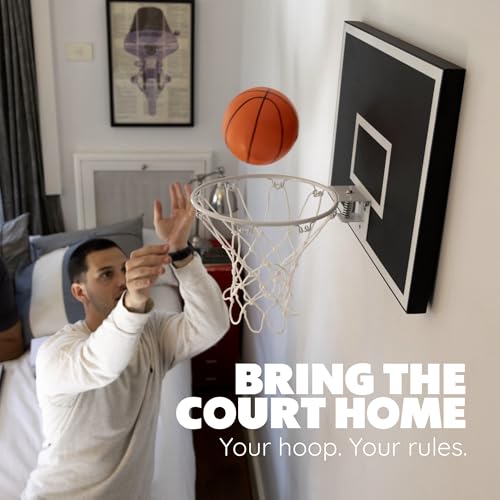 MVP Mini Indoor Basketball Hoop & Ball Set in Solid red Cedar Made in USA. Unique Over The Door or Wall Option 5 Mini Basketballs for Indoor Fun.