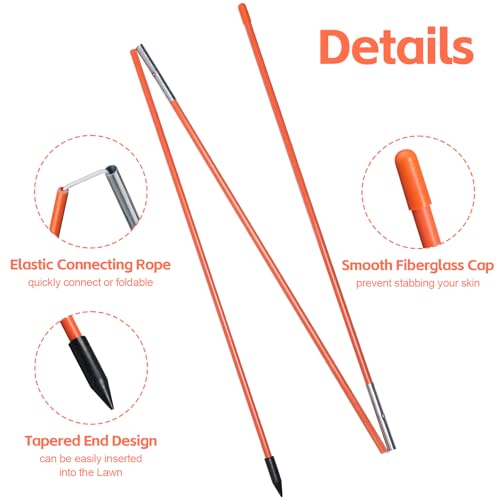Golf Alignment Sticks, 3 Pack 48” Alignment Stick Rods for Golf Training, Collapsible Golf Practice Aiming Stick with Clear Tube Case