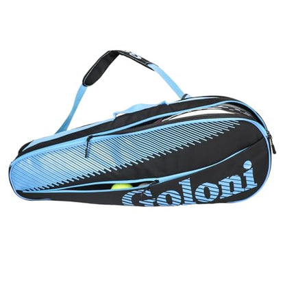 Goloni | 3 Racquet Tennis Bag, for Professional or Beginner Tennis Players, Rackets Cover Bag with Protective Pad & Lightweight | Unisex Design for Men, Women, Youth and Adults - color: sky blue