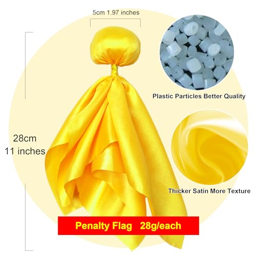 Ahuimeius 16 Pcs Yellow Penalty Flag Football Flags, Referee Flag, Lacrosse,Sports Fan for Football Games Party Accessory Referee Game Party