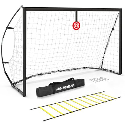 Portable Soccer Goal for Backyard, Kids Youth Adults Soccer Goal Set with Net + Ground Stakes, Soccer Target and Agility Speed Training Equipment - style: 12 x 6 Feet