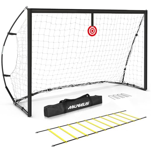 Portable Soccer Goal for Backyard, Kids Youth Adults Soccer Goal Set with Net + Ground Stakes, Soccer Target and Agility Speed Training Equipment - style: 12 x 6 Feet