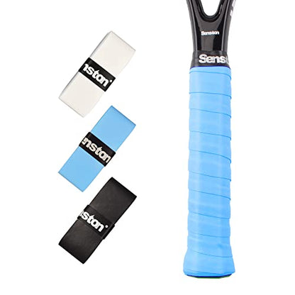 Senston Tennis Rackets Grips Squash Badminton Racquet Overgrip Tape Pickleball Rackets Handle Wrap - color: Pure, style: 3 PACK