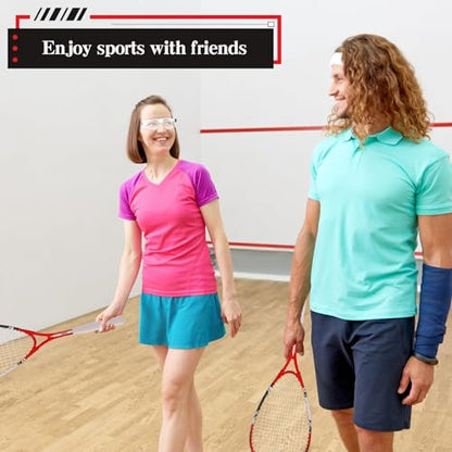 2 Pack Beginner Squash Racquet Set Includes Racquets with Racket Bags Anti Fog Goggles Cases Blue Dot Ball Indoor Gym Sports for Beginners Novice Training Recreational Play - color: Red