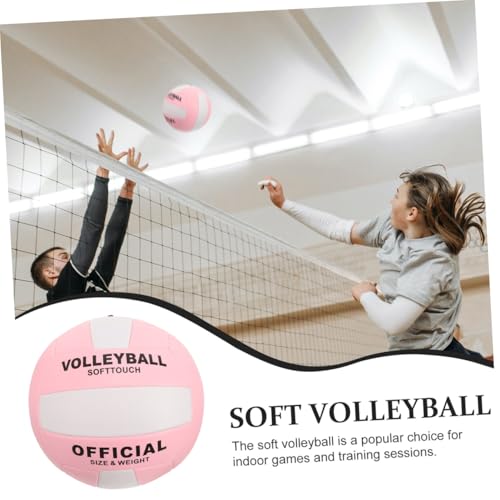 Cabilock Soft Training Volleyball Size 5 Pu Leather Indoor Sports Ball for School Exams and Versatile Practice, Machine-Seamed Soft Volleyball for Youth Training and Competition