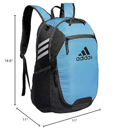 adidas Stadium 4 Soccer Backpack – Team Sports Bag with Ball Pocket, 36L - color: Light Blue/3.0