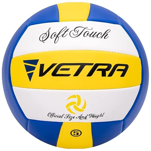 VETRA Premium, Soft Touch Volleyball, Official Size 5, Super Soft Volleyball Training Equipment for Professional & Recreational Use Practice, Sports & Outdoor, Women & Men
