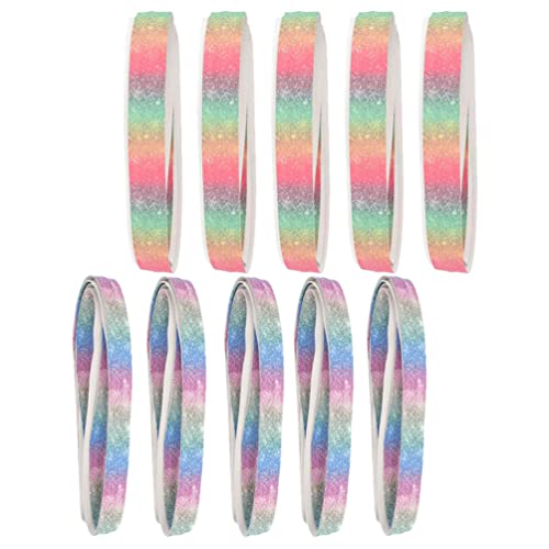 INOOMP 10pcs Tennis Racket Grip Tape Rainbow Color Badminton Grip Tape Anti Slip Absorbent Sweat Pu Racquet Handle Grip Tennis Overgrip for Rackets