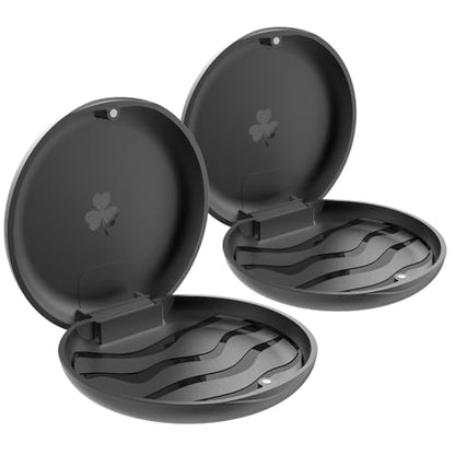 2 Pack Retainer Cases,Solid Orthodontic Retainer Case (Black)