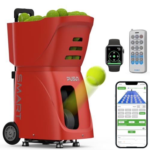 PT-Smart: Tennis Ball Machine | APP Controlled 20-Point Programming | 4-6Hr Battery Life | 20-120km/h Variable Speed | 100+ Ball Capacity | Portable Professional Training