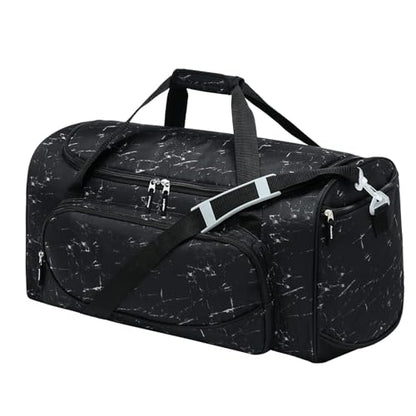 Uarition Men's Large Duffle Bag, 55L Heavy Duty Gym Bag for Sports, Workout, and Travel - Durable Duffel Gear Bag in Marble Black - color: Marble Black