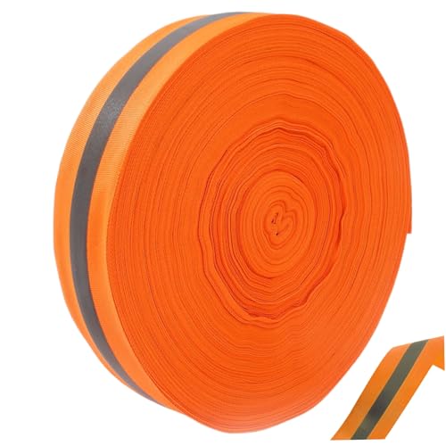 Beach Volleyball Lines 2'' x 328' Nylon Beach Vibrant Orange Volleyball Boundary Lines Tear-Resistant Reflective Caution for Running Track Lanes, Finish Line Markers Sand