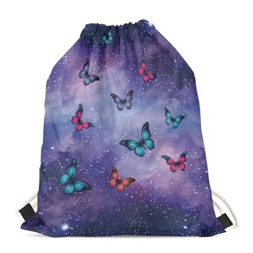 Mumeson Galaxy Butterfly Shoulder Bag - Backpack Gym Bag with Strap - color: Galaxy Butterfly