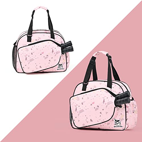 Boulder Bee Pickleball Bags, Premium Pickleball Tote Bag for Girls, Women’s Hand/Shoulder Gym Bag w Water Bottle Holder, with Pickleball Racquet/Paddle Holder