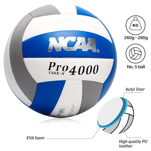 Soft Volleyball for Indoor Practice,Training,Game Competition, Gym, Outdoor Beach Play, V58X-N Size 5 Lightweight Super Touch Volleyballs Fit for Beginner, Teenager, Adult