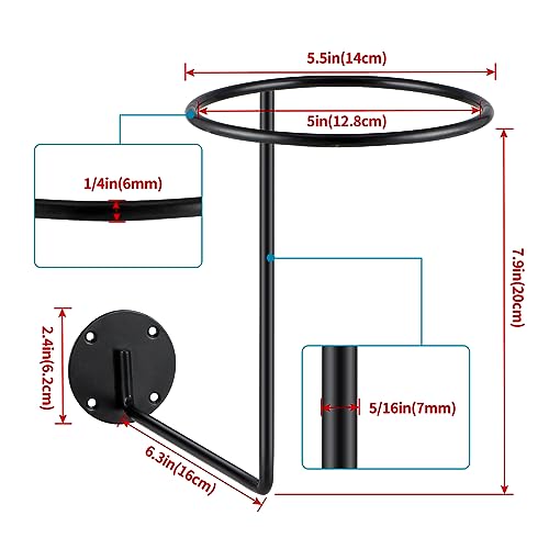 6 Pack Metal Helmet Hangers, Ball Holder Rack with Screws, Wall Mount Display Hooks for Helmets, Caps, Hats, Wigs, Basketball, Volleyball, Football, Riding Jackets, Coats