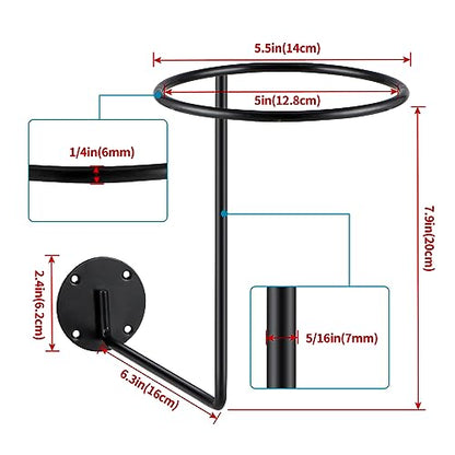 6 Pack Metal Helmet Hangers, Ball Holder Rack with Screws, Wall Mount Display Hooks for Helmets, Caps, Hats, Wigs, Basketball, Volleyball, Football, Riding Jackets, Coats