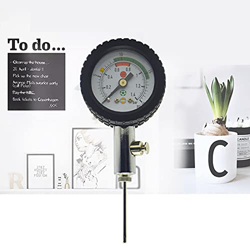 Soccerball Air Pump, Portable Football Basketball Volleyball Pointer Pressure Gauge, Mini Utility Air Pressure Gauge Barometer Tool