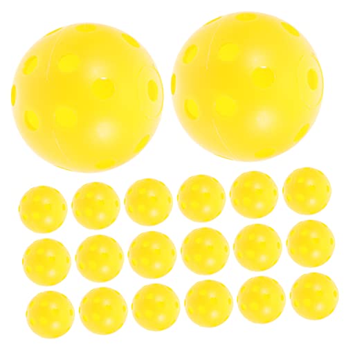 50pcs Pickleball Outdoor Accessory Reusable Balls for Hitting Practicing Easy to Carry Use - color: Yellow