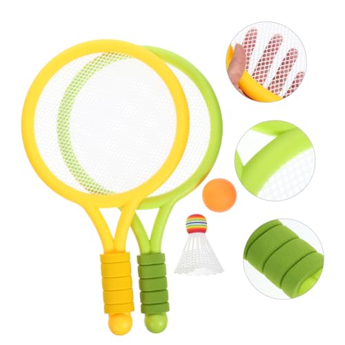 BESPORTBLE Tennis Racket Kit with Plastic Rackets and Ball Lightweight Handle Design for Outdoor Catch Game for Boys and Portable Childrens Sports Gift
