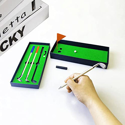 SANTA CASA Golf Pen Set & Mini Desktop Golf Putting Green Game, Funny Gifts for Golfers Adults Teens Boss Coworkers, Office Desk Toy, Stocking Stuffers, Stress Relief Gadget
