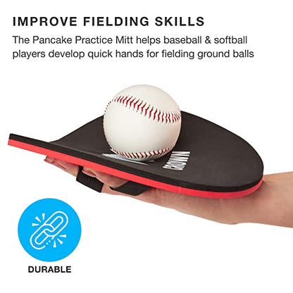 Pancake Baseball Practice Mitts - EVA Foam Infield Fielding Training Coaching Equipment - Ambidextrous, One Size Accessories - Thick, Flat Glove Substitute Develops Softer Fielding Hands