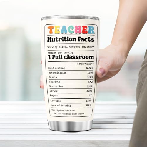 Teacher Appreciation Gift for Women, Inspirational Rainbow Quote 20oz Stainless Steel Insulated Cup, Thoughtful Tumbler for Mentor, Preschool, Kindergarten, Back to School - color: Teacher Life Z8