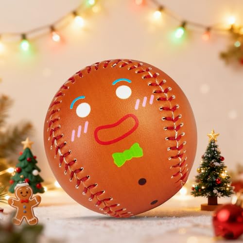 Baseballs PVC 9in Practice Baseball for Training Hitting Lifestyle Decor Ideal Personalized Inspired Gifts for Players Coaches Moms - color: Gingerbread