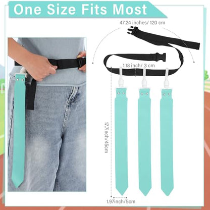Junkin 6/8/10 Players Flag Football Sets Adjustable Football Belts and Flags for Youths Teens Kids Adults Players Sports Team - color: Candy Green