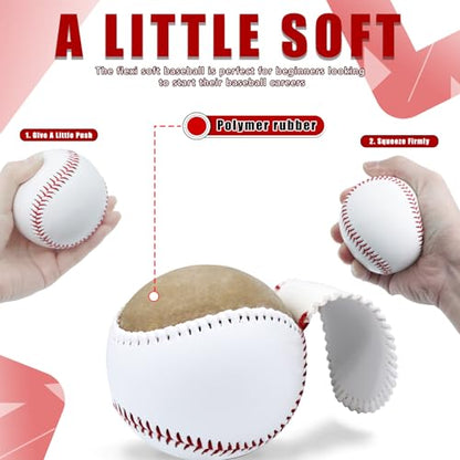 Magicorange Baseball, 12 Pack Training Baseballs Unmarked Practice Rubber Core Baseballs for Hitting, Soft Toss, Batting, Fielding, Pitching