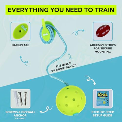 Dink’r Pickleball Trainer – Fun & Easy Way to Play Anytime, Anywhere | Practice at Home | Great Gift for Beginners, Families & Pickleball Fans | No Partner Needed, Under the Cost of One Court Rental - color: Classic: Single-ball Trainer