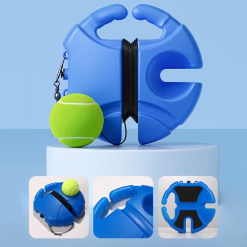 Tennis Rebound Trainer – Portable Practice Equipment with Built-in Storage | String Ball Tenis Training Tool, Re Bound Trainer for Adults Kids, Tennis Skill Improvement, Practice Court Accessory,