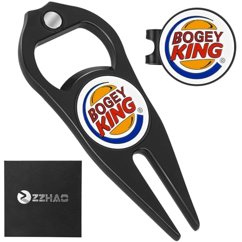 ZZHAO Golf Divot Tool and Golf Ball Marker, Divot Repair Tool，Golf Accessories for Men, Funny Gifts for Men, Tools for Men - color: DIVOT-KING