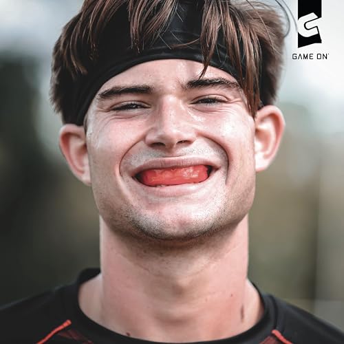 Game On Mouthguards - Only ADA Accepted Strapless Sports Mouth Guard for Football, Basketball, Lacrosse, Hockey - Superior Protection, Comfortable Fit (Braces Mouthguard)