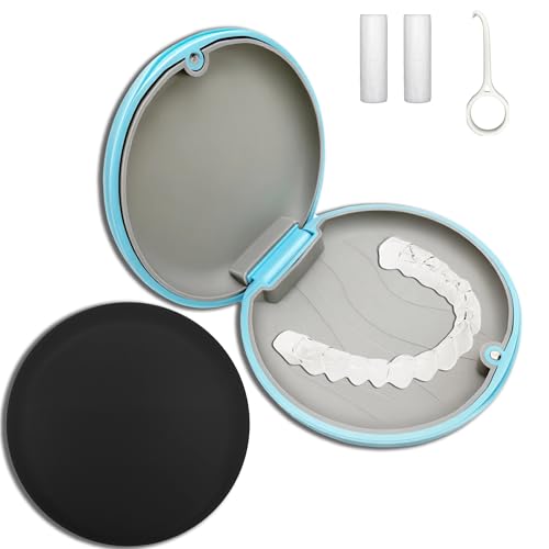 Retainer Case, Aligner Case, Orthodontic Retainer Case, Retainer Mouth Guards Travel Case with Removal Tool and Chewies (Black) - color: Black