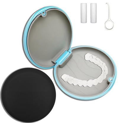Retainer Case, Aligner Case, Orthodontic Retainer Case, Retainer Mouth Guards Travel Case with Removal Tool and Chewies (Black) - color: Black