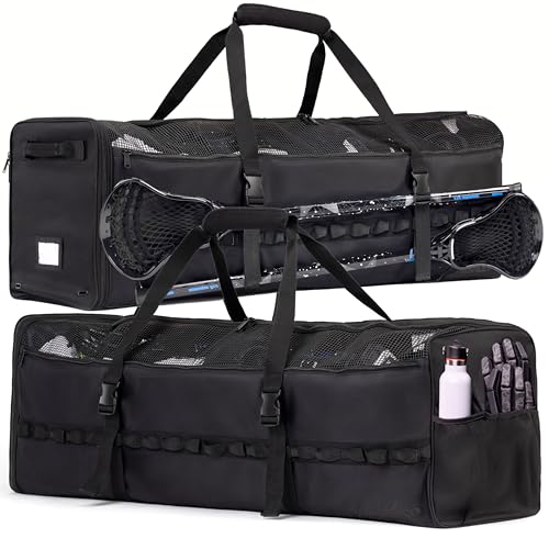 Athletico Lacrosse Duffel - Extra Large Lacrosse Bag - Holds All Lacrosse or Field Hockey Equipment (Black)