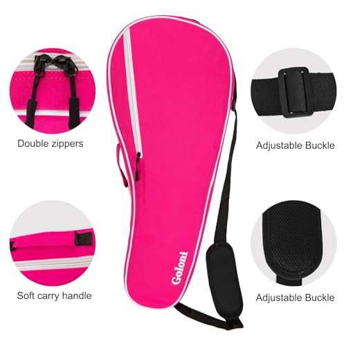 Goloni Tennis Bag for 3-4 Rackets, Water-Resistant Racket Bag with Padded Protection for Men Women Adults - color: Pink