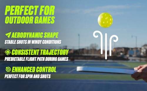 Pickleball Balls - USAPA-Approved Outdoor Balls With Witty Text, Perfect Pickleball Gift, Tournament-Grade Bounce, Wind-Resistant ( 26g Each)