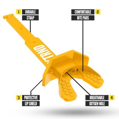 Nxtrnd Two Football Mouth Guard, Football Mouthpiece with Strap, Fits Adult & Youth (Yellow) - color: Yellow