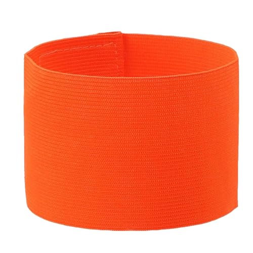 Blank Elastic Nylon Captain Armband for Soccer,Adjustable WristBand Protective Badge Sport Accessory for Leader,Volleyball Football Basketball,Training,Competition,Coach,Adults,1pcs - color: Orange