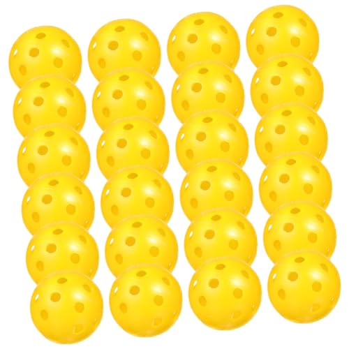 Garneck 24pcs Golf Practice Ball Practice Golf Color Ball Indoor Bulk Airflow Hollow Beginner Use Putting Trainer Training Plastic Yellow