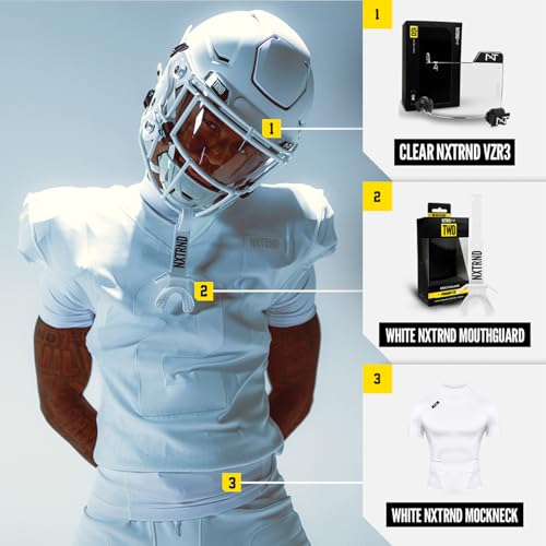 Nxtrnd Two Football Mouth Guard, Football Mouthpiece with Strap, Fits Adult & Youth (White) - color: White