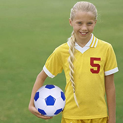 Soccer Ball Size 2,3,4,5 White Blue Outdoor and Indoor School Sports Activity Anti-Explosion Classic Design Suitable for Kids Toddler Boy Gift Training Practice - style: Size 5