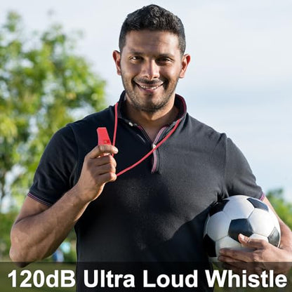 8-Pack Colorful Plastic Whistles with Lanyards - 120dB Loud Sports Whistles for Coaches, Teachers, Emergency Kits & Events