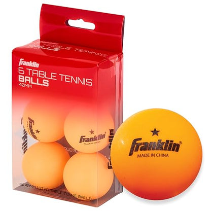 Franklin Sports Ping Pong Balls - Official Size + Weight Orange 40mm Table Tennis Balls - One Star Professional Quality - Durable High Performance - Orange - 6 Pack