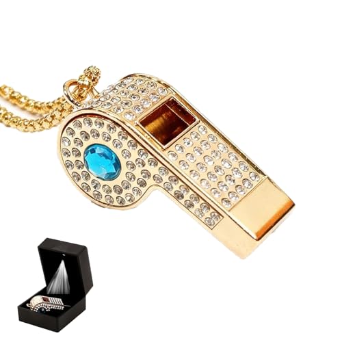 Whistle,Rhinestone Sports Whistle with Keychain for Coach/Referee/Training/Lifeguard/Teachers(Gold) - color: Blue
