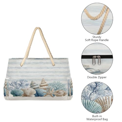 Beach Bag Waterproof Sand-proof Canvas Tote Lightweight Shoulder Bag Suitable for Family outdoor travel - color: C7