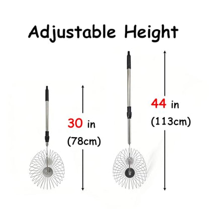 Stainless Steel Tennis Ball Picker Upper Adjustable Cylinder Hopper with Hangable Handle, Portable Tennis Ball Collector and Basket for Easy Pickup and Training, Holds 60+ Balls