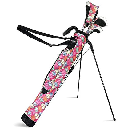Taboo Fashion Sunday Golf Bags for Women - Lightweight Golf Range Bag with Self Flexing Stand and Shoulder Strap for Driving Range, Par 3 or Executive Course - color: Posh Pink